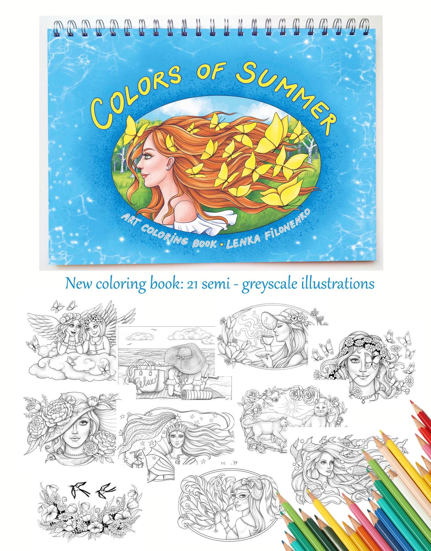 Signed Summer Adult Coloring Book – Hand-drawn Artist Edition - Etsy