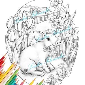 Hallo lente kleurboek – babydieren en bloemen, A4-kunstenaarseditie afbeelding 3