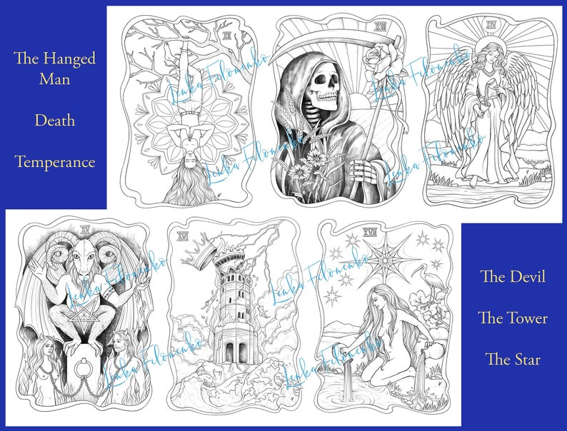 Download Tarot Coloring Book printable PDF Major Arcana coloring book | Etsy