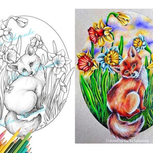 Hallo lente kleurboek – babydieren en bloemen, A4-kunstenaarseditie afbeelding 6