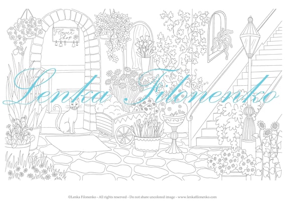 coloring page for adults arts coloring page flower shop pdf download and  print