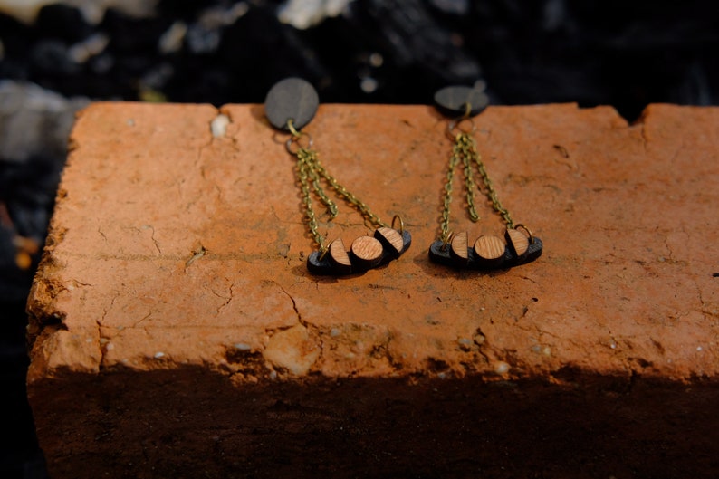 Upcycled Plywood Stud Earrings Moonswings