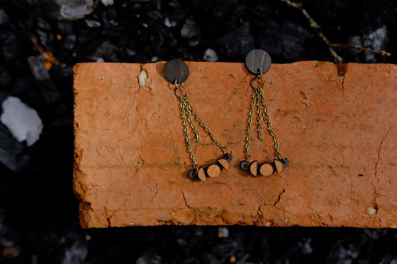 Upcycled Plywood Stud Earrings Moonswings