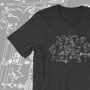 Mountain Bike Blueprint shirt (dark version)