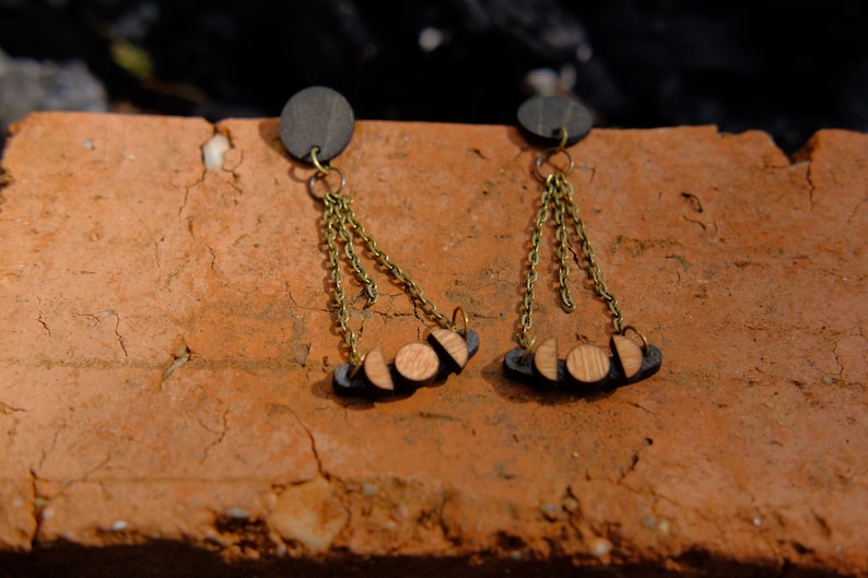 Upcycled Plywood Stud Earrings Moonswings