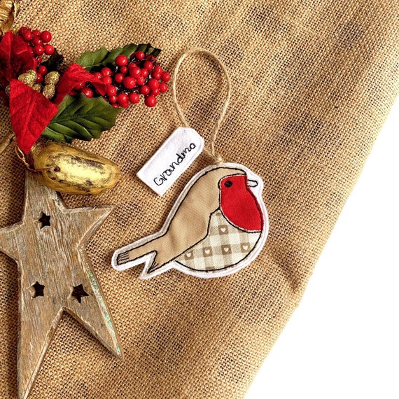 Personalised Robin Christmas Tree Decoration
