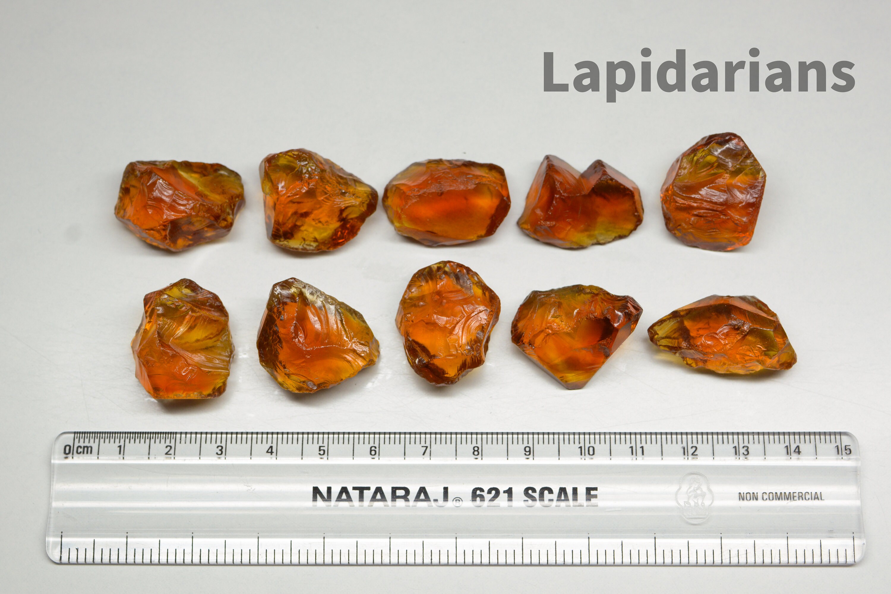 Natural Citrine rough 10 pieces 390 ct. Extra / Super Extra Colour