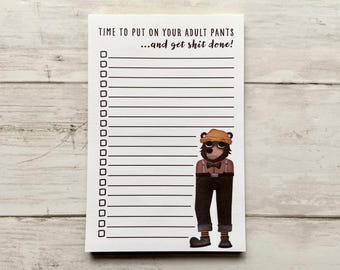 Adult Pants Bear Notepad | Humorous Lined To-Do List