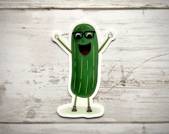 50pcs Pickle Stickers - Vinyl Waterproof Cucumber Decals For Water Bottles & Laptops