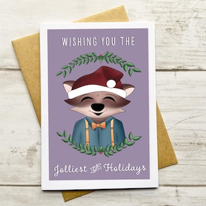 Carte Pour Les Fêtes | Carte pour notes la plus joyeuse des fêtes | Joyeuses fêtes de fin d'année |  Carte vierge de voeux de Noël | Carte de Noël renard mignon