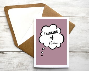 Blank Note Card | Thinking of You Notecard | Miss You Note Card | Friendship Card | Sympathy Greeting Card