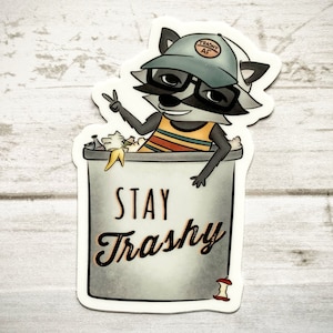 Stay Trashy Sticker | Funny Whimsical Sticker | Vinyl Waterproof Sticker | Water Bottle Sticker | Laptop Sticker