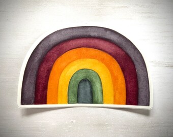 Watercolor Rainbow Sticker | Weatherproof Vinyl Die Cut