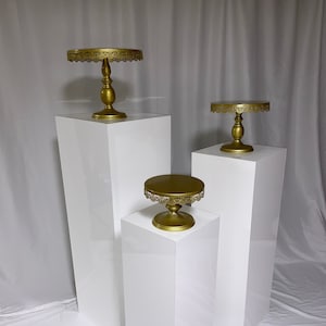 Wedding Pedestals Set of 3 - Clear or White - Plinth - Riser - Pedestal