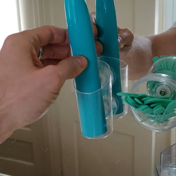 Toothbrush Holder - Mirror Attaching Via Suction Cups - Works Brilliantly