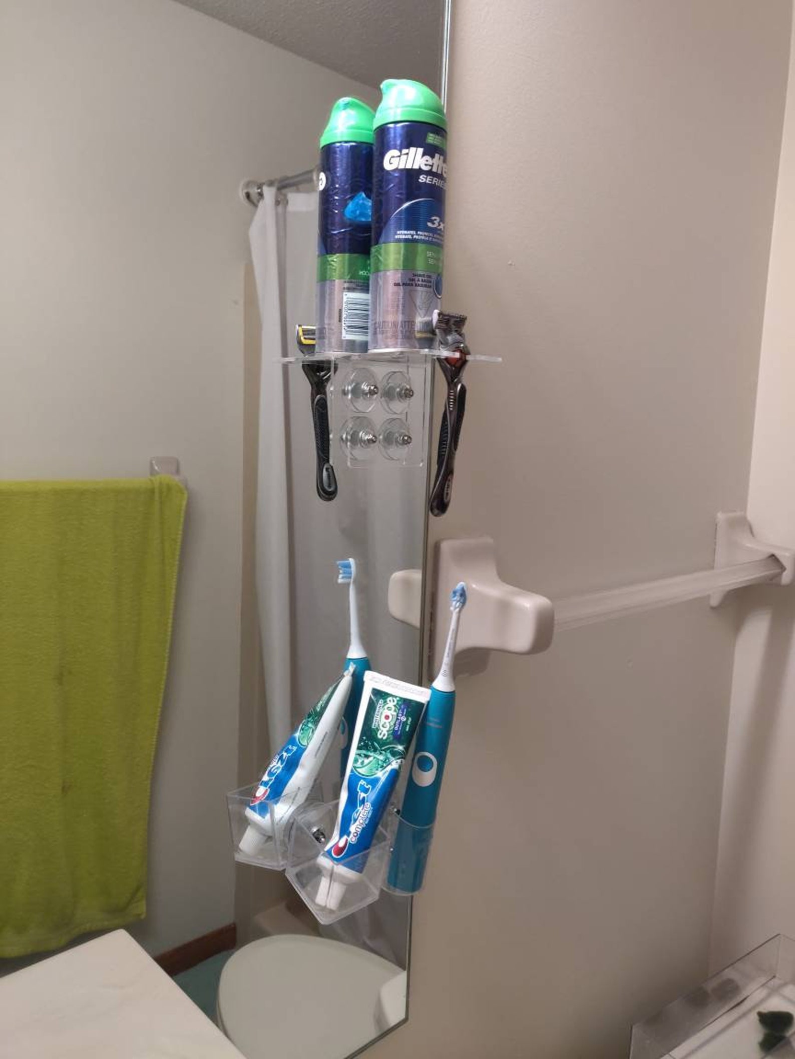 Razor Holder Shaving Cream Holder Mirror Attaching Razor Etsy