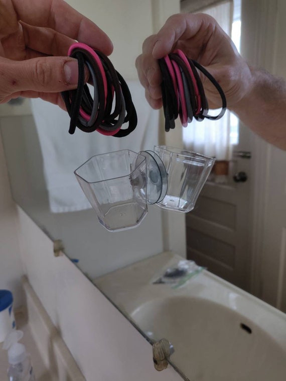 Bobby Pin Holder / Hair Tie Holder / Cue Tip Holder Bathroom Mirror  Attaching Works Brilliantly 