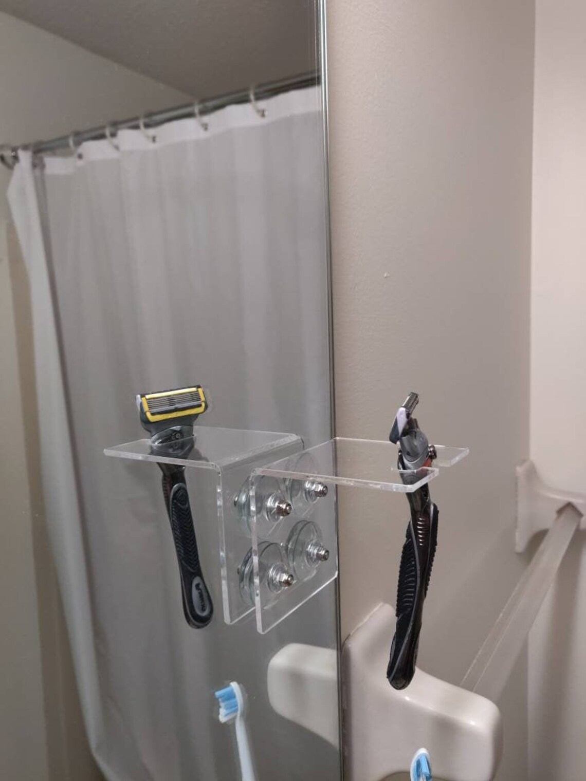 Razor Holder Shaving Cream Holder Mirror Attaching Razor Etsy