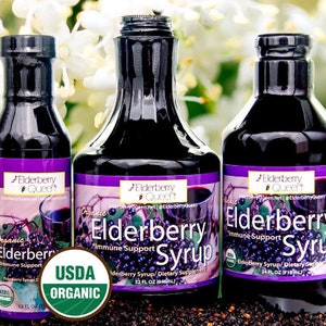 Certified Organic Black Elderberry Syrup by Elderberry Queen