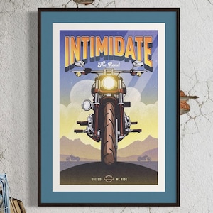 Motorcycle Art Print - Harely-Davidson Poster - Home Decor