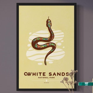 White Sands National Park & Preserve Giclée Art Print - National Park Poster - Home Decor