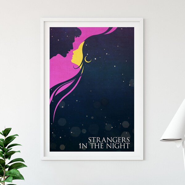 Strangers In The Night Poster - Young Love Art - Frank Sinatra Jazz Music Poster - Wall Art Print - Music Studio Decor - Home Decor