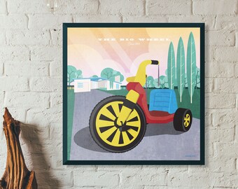 1969 Big Wheel Art Print: Vintage Toy Poster, Mid-Century Modern Decor