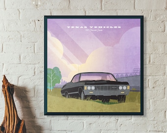 1967 Chevrolet Impala Art Print: Classic Car Poster, Man Cave Decor