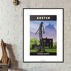 Laguna Gloria - Austin Texas - Wall Art Print - Texas Travel Poster - Texas Gifts - Austin Museum - Woondecoraties