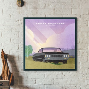 1967 Chevrolet Impala Art Print: Classic Car Poster, Man Cave Decor