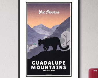 Guadalupe Mountains National Park Poster | Vintage Texas Travel Print
