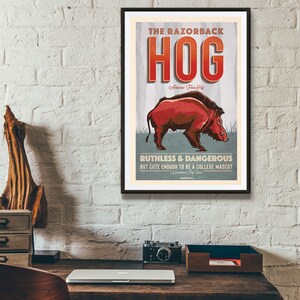 Retro Style Humorous Arkansas Razorback Poster - Arkansas Razorback ...