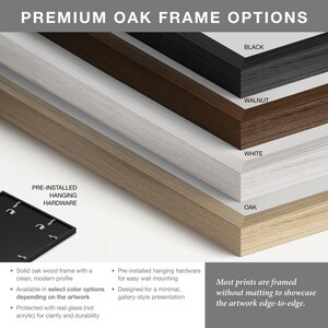 Magnificent Elk vintage wildlife poster premium Oak Frame Color Options and Details