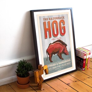 Retro Style Humorous Arkansas Razorback Poster - Arkansas Razorback ...