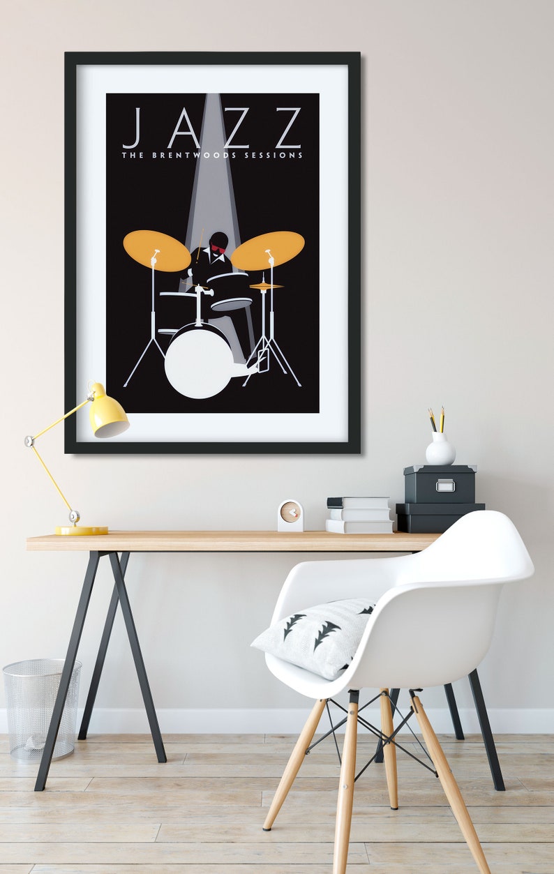 Jazz Drummer Poster Jazz Music Poster Jazz Poster Drummer Gifts Wall Art Print Music Studio