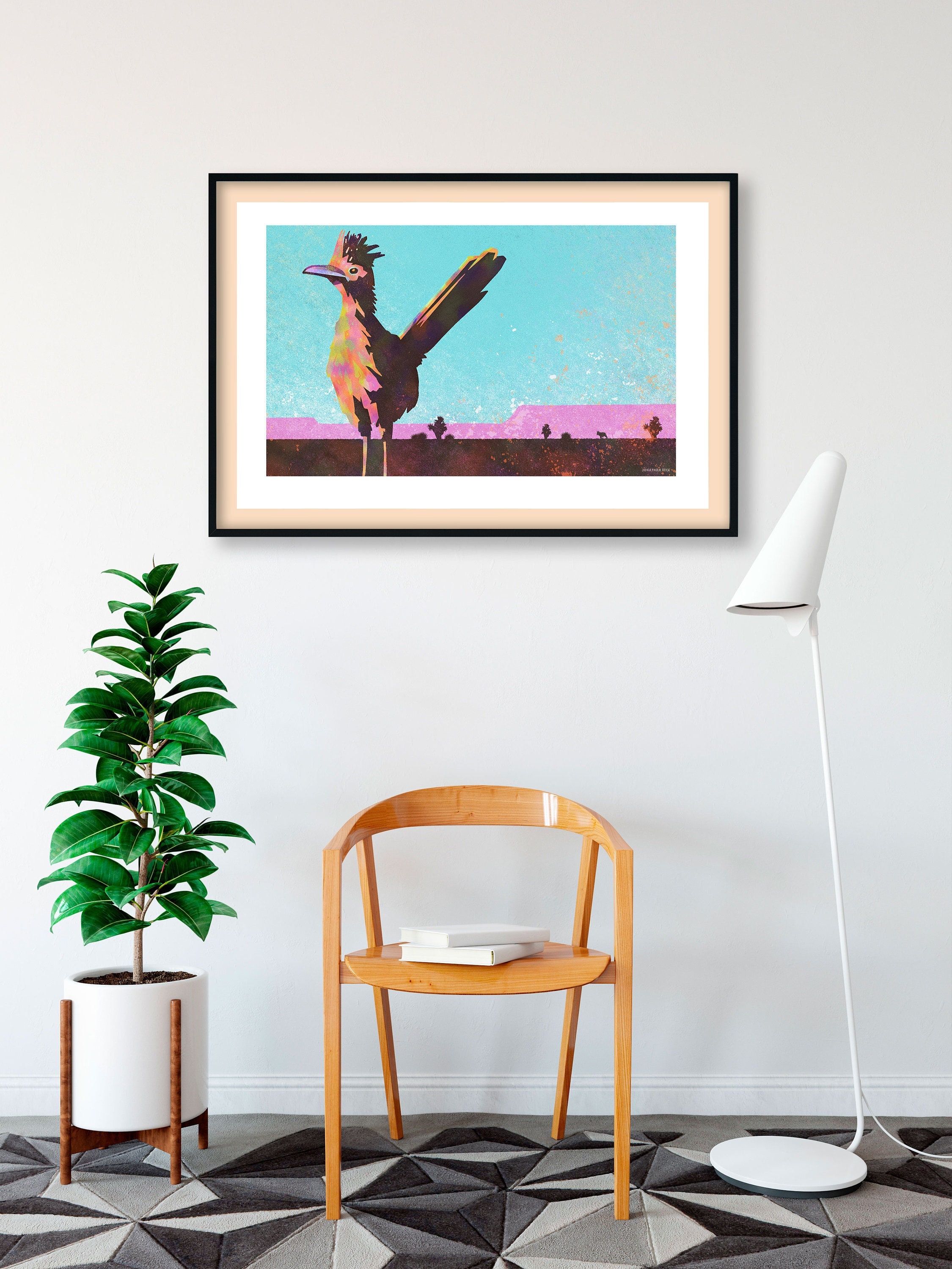 Modern Roadrunner Art Print - Roadrunner Poster - Home Decor - Etsy