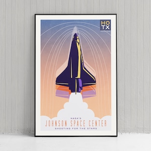 Space Shuttle Bold Graphic Giclée Art Print - Travel Poster - Home Decor