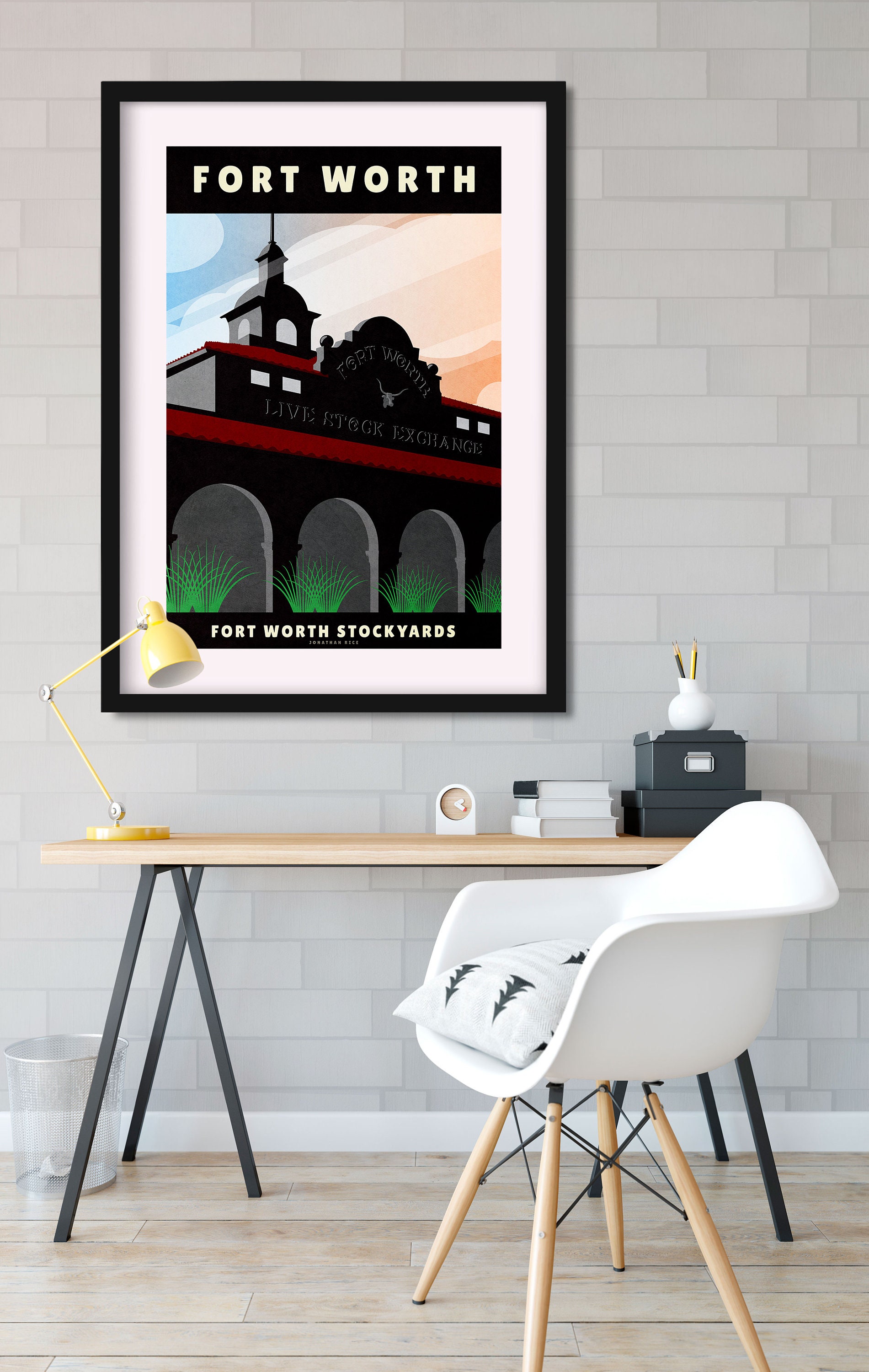 Stockyards Wall Art Print Fort Worth Texas Travel Poster Etsy