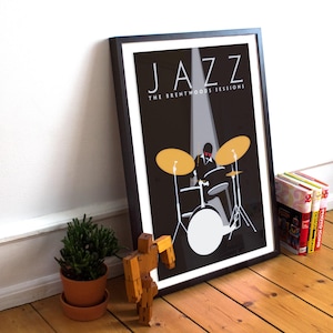 Jazz Drummer Poster - Jazz Music Poster - Jazz Poster - Drummer Gifts  - Wall Art Print - Music Studio Decor - Home Decor