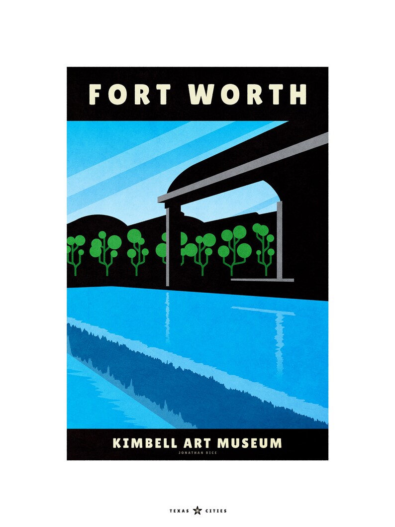 Kimbell Art Museum Wall Art Print Fort Worth Texas Travel Etsy