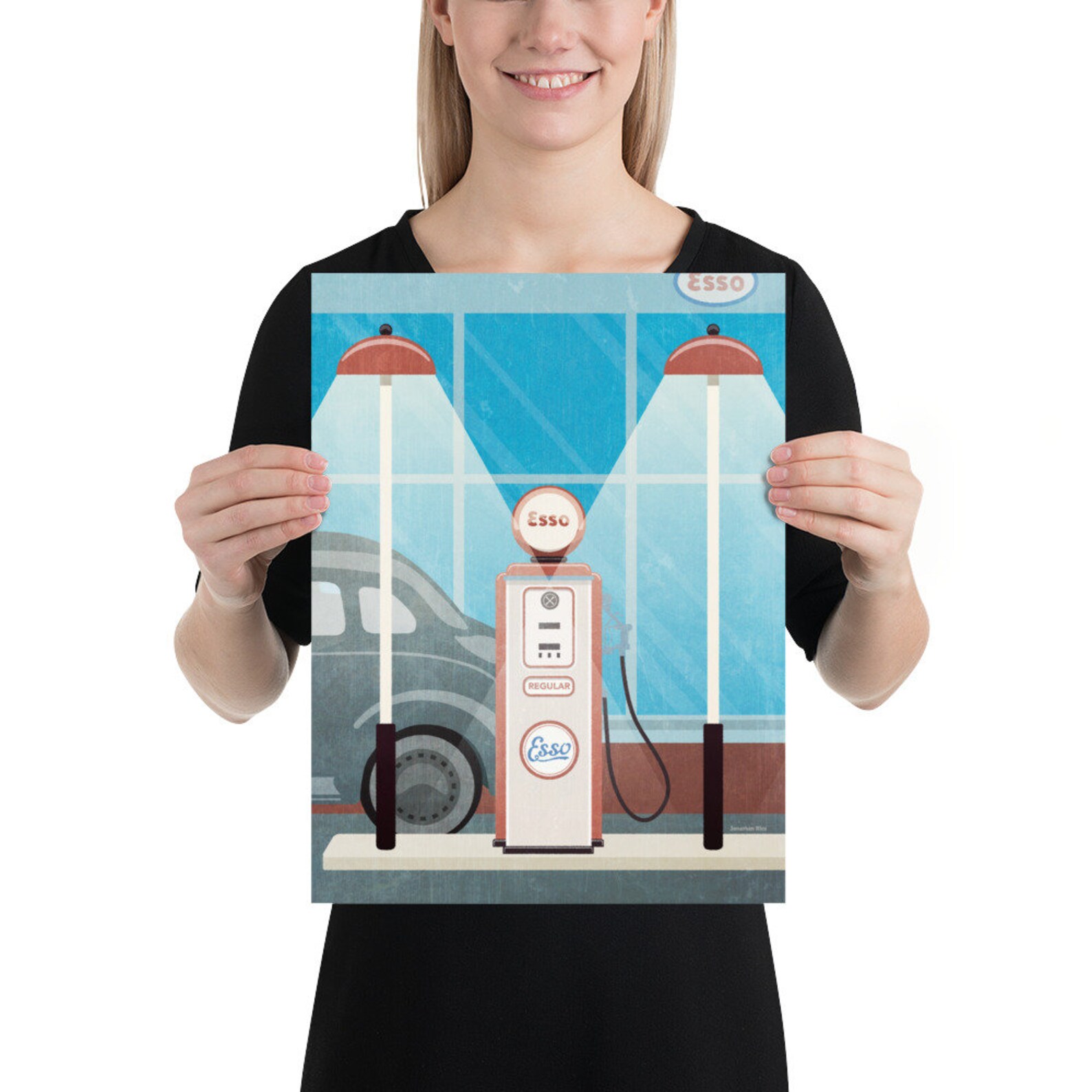 Esso Vintage Gas Pump Wall Art Esso Gas Station Art Print - Etsy