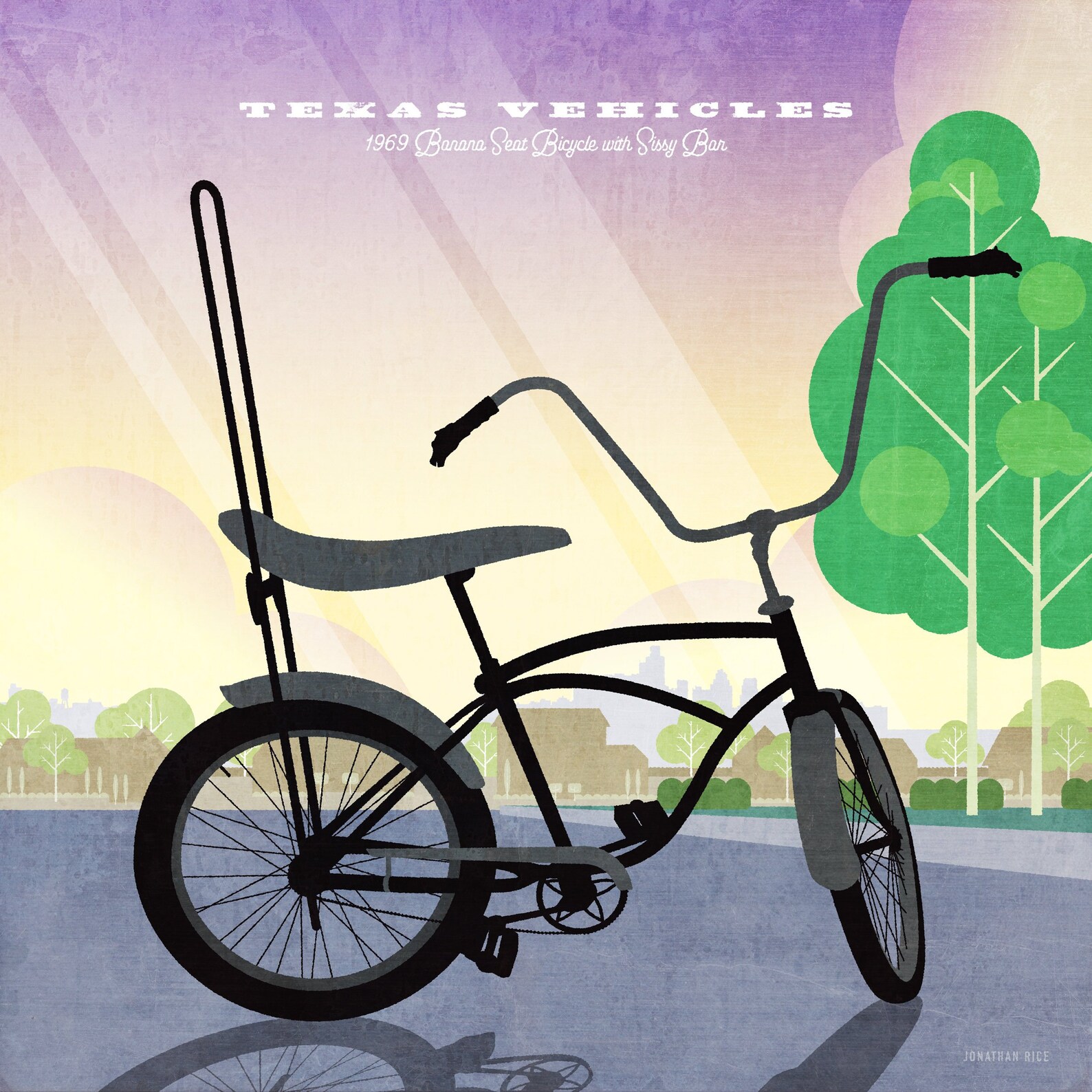 1969 Banana Seat Bicycle Wall Art Print Bicycle Poster Sissy Bar Modern Art Minimalist Art Gift