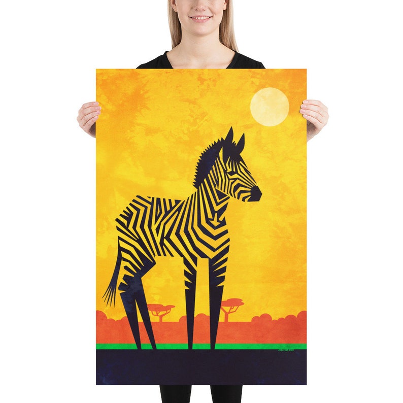 African Zebra Wall Art Print African Animal Art and Home Etsy