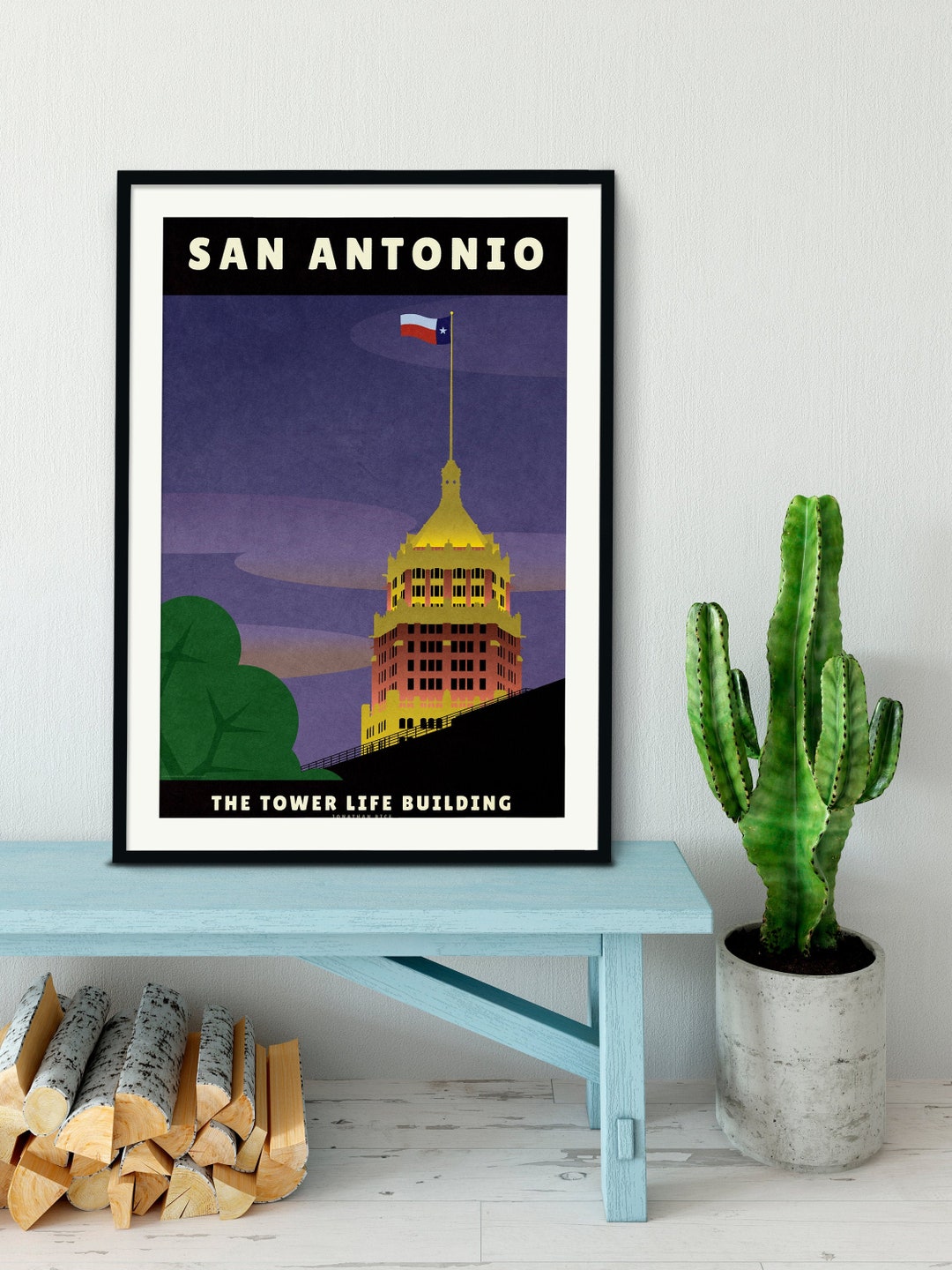 San Antonio Wall Art Tower Life Building Travel Poster Texas Wall Art