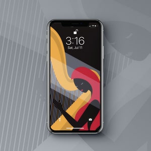 Classical Music Lover iPhone Wallpaper - Harpist Smartphone Digital Wallpaper - Digital Download -  modern art - minimalistic art