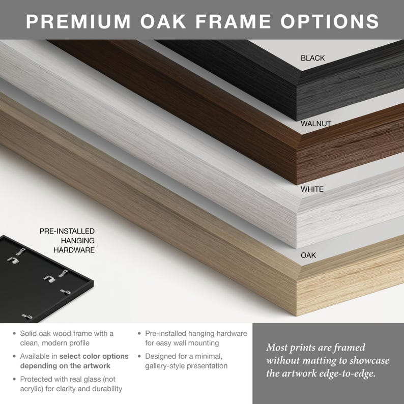 Oklahoma tornado poster premium Oak Frame Color Options and Details