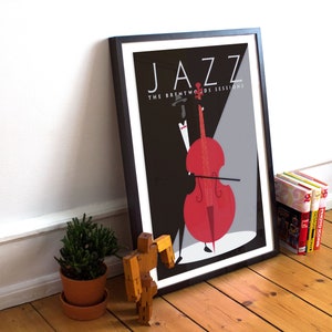 Jazz Bass Poster - Jazz Music Poster - Jazz Poster - Bass Player gift - Wall Art Print - Music Studio Decor - Home Decor