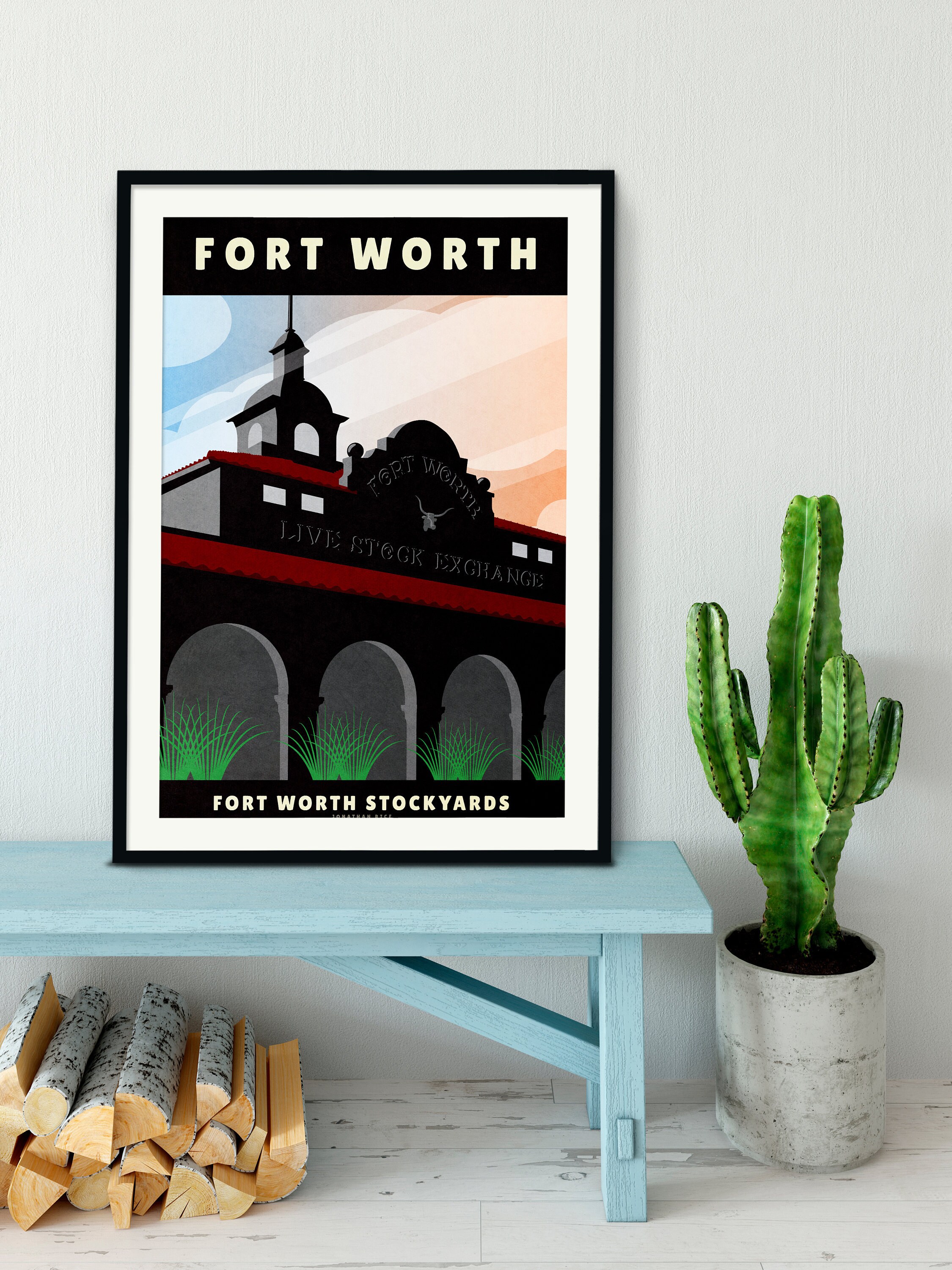 Stockyards Wall Art Print Fort Worth Texas Travel Poster Etsy UK