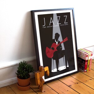 Jazz Guitar Poster and Wall Art - Jazz Music Poster - Guitar Player gift - Music Studio Decor