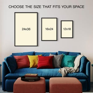 Magnificent Elk vintage wildlife poster available frame sizes mockup over sofa